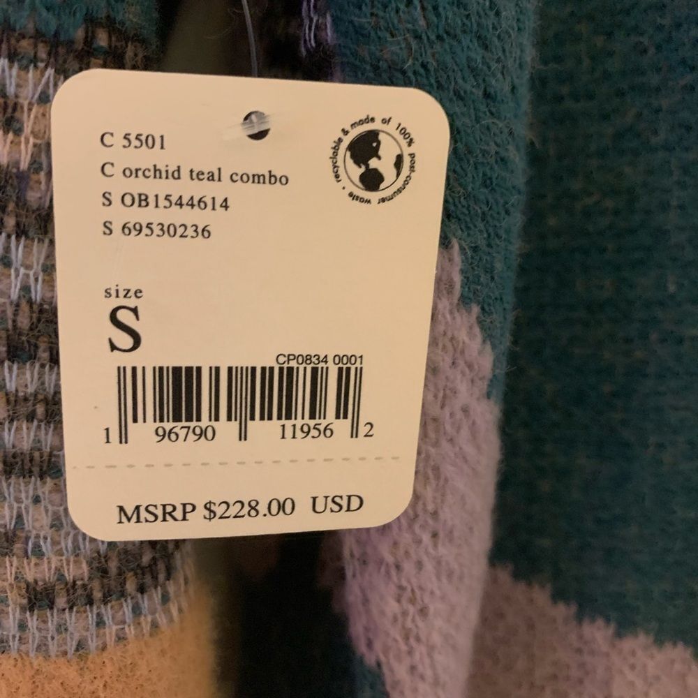 NWT Free People August Cardi Cardigan in Lavender Orchid Teal Combo. Size Small - Picture 10 of 11